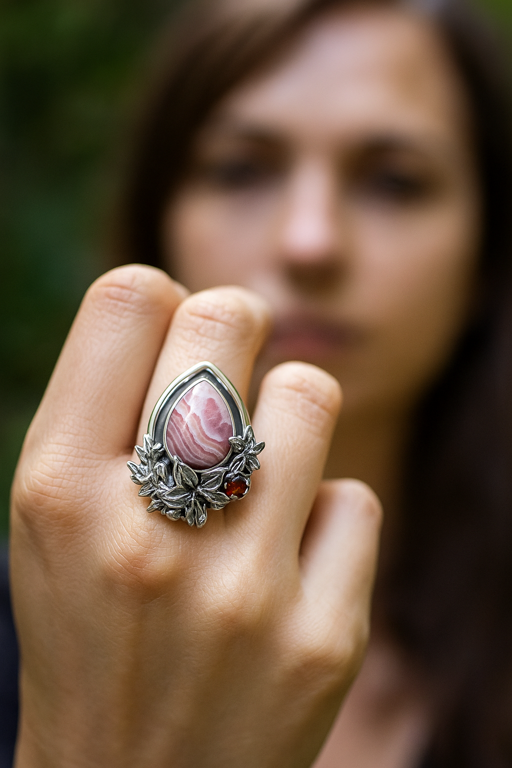 Eternal Bloom Rhodochrosite Ring