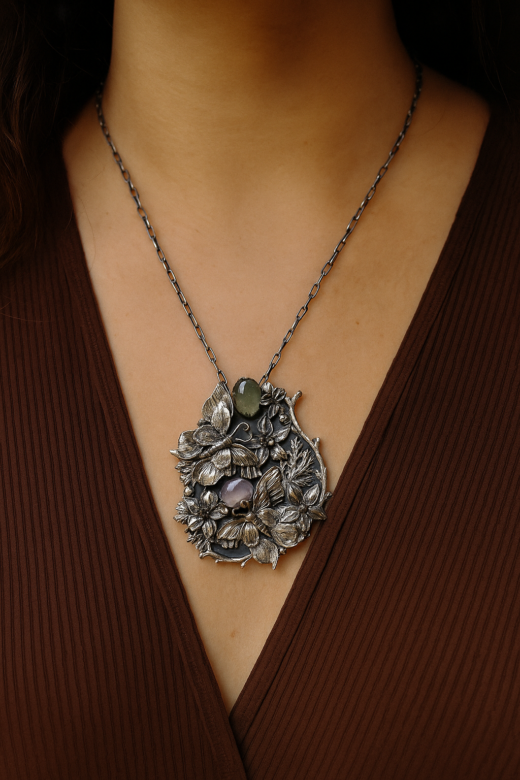 Butterfly Dream Aquamarine Pendant/Brooch