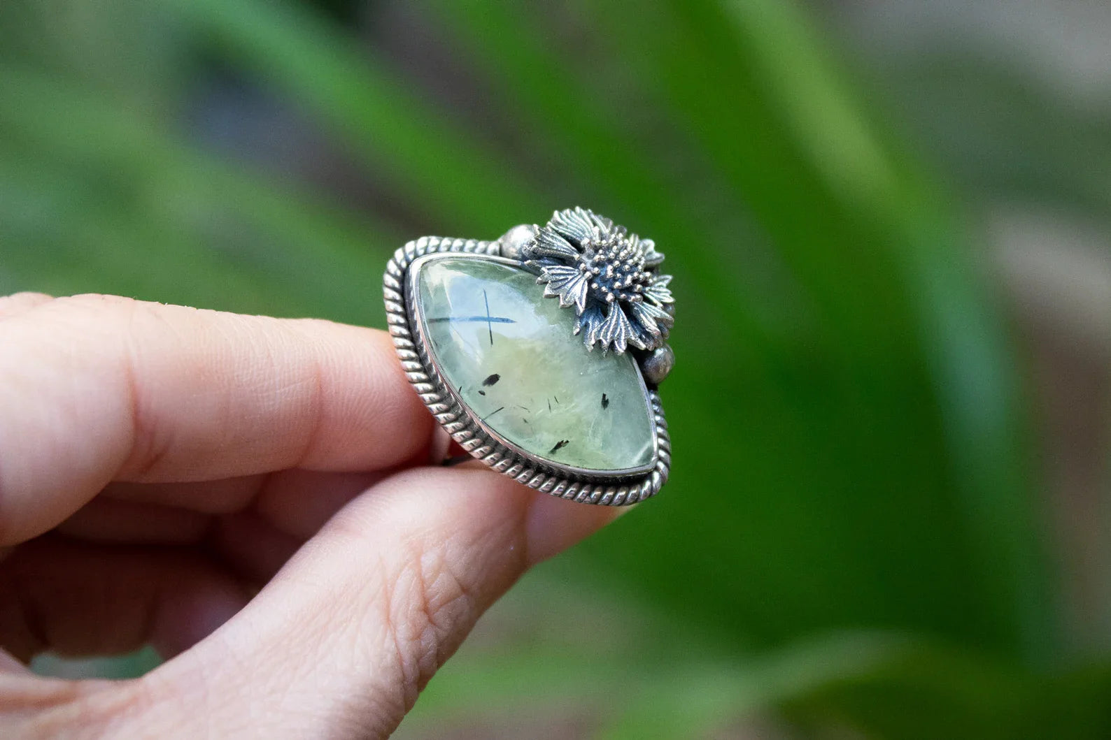 Wild Bloom Prehnite Ring