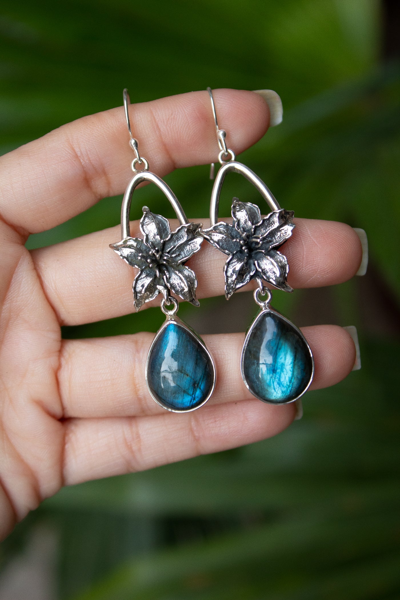 Midnight Bloom Labradorite Earrings