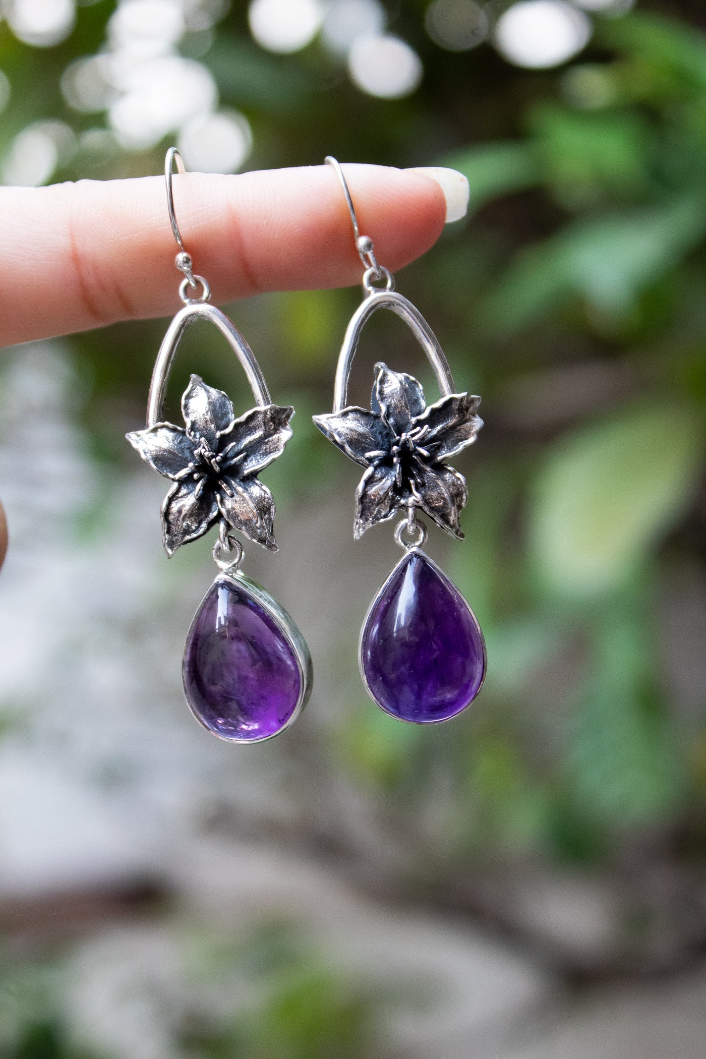 Celestial Bloom Amethyst Earrings