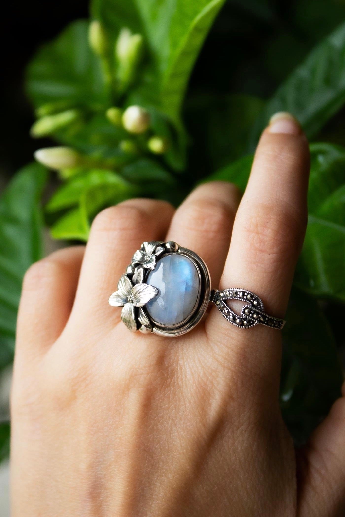 Wild Bloom Moonstone Ring