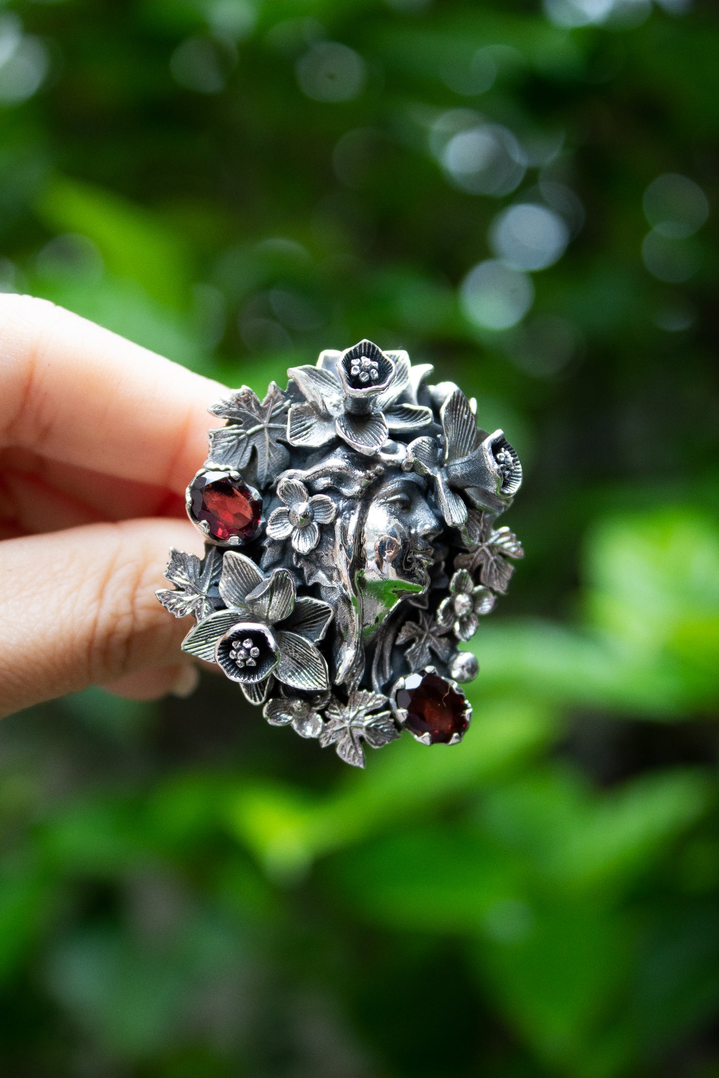 Flora’s Vigil – Garnet Ring