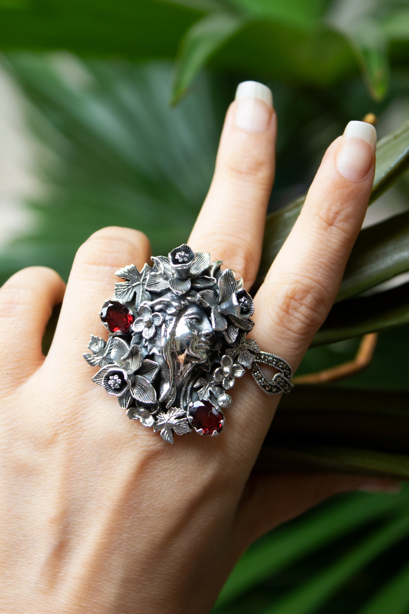 Flora’s Vigil – Garnet Ring