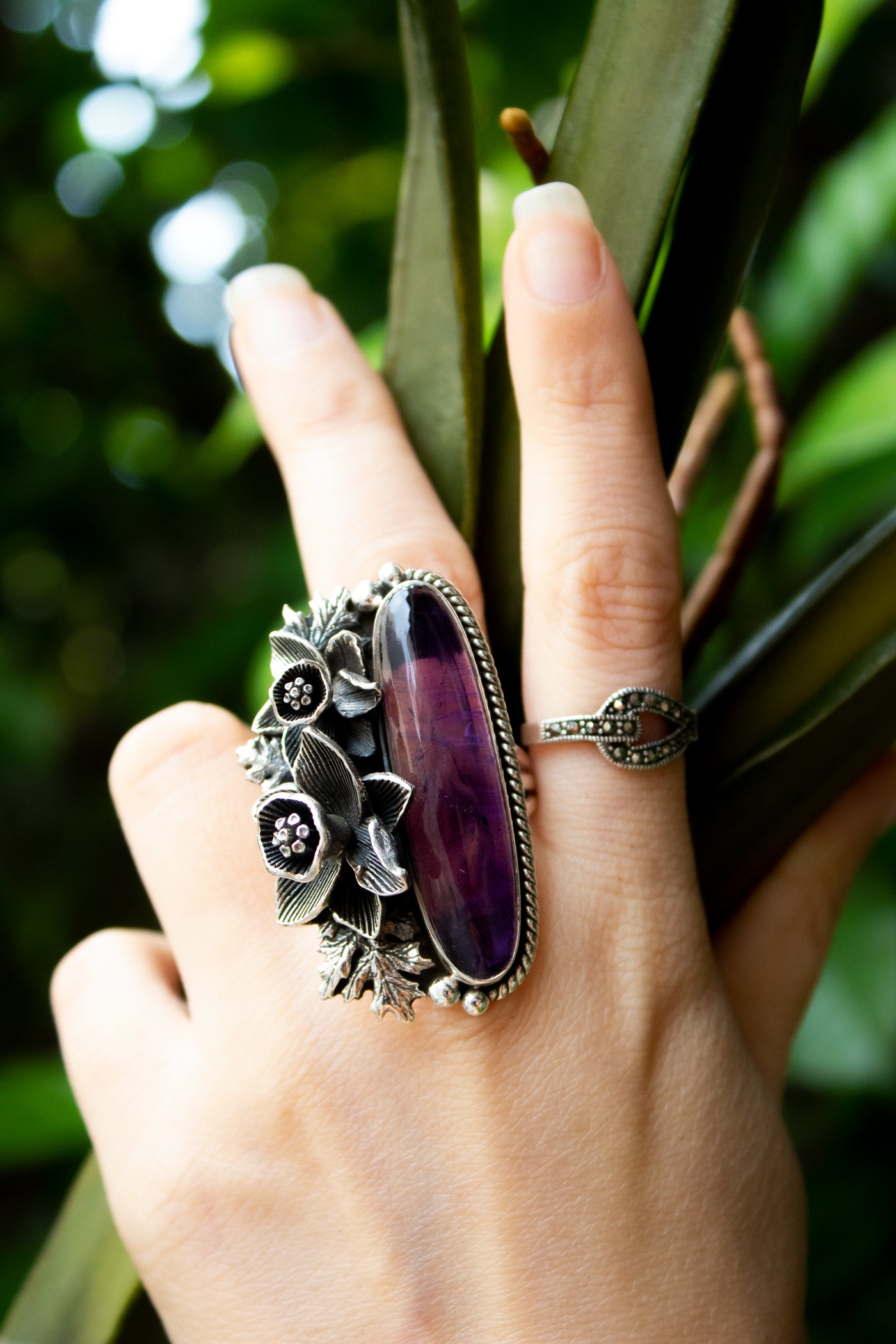 Whispers of the Violet Grove – Amethyst Ring