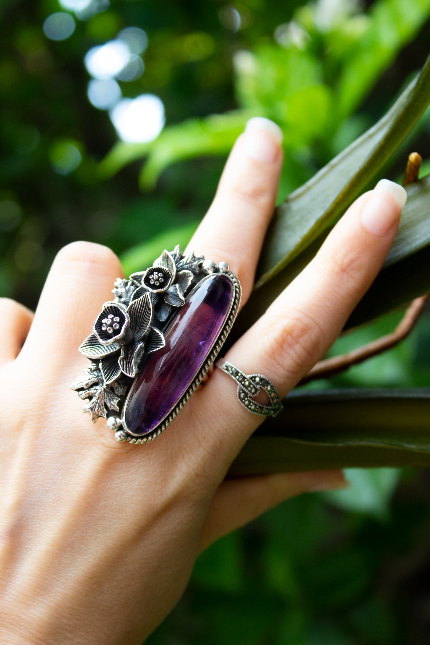Whispers of the Violet Grove – Amethyst Ring