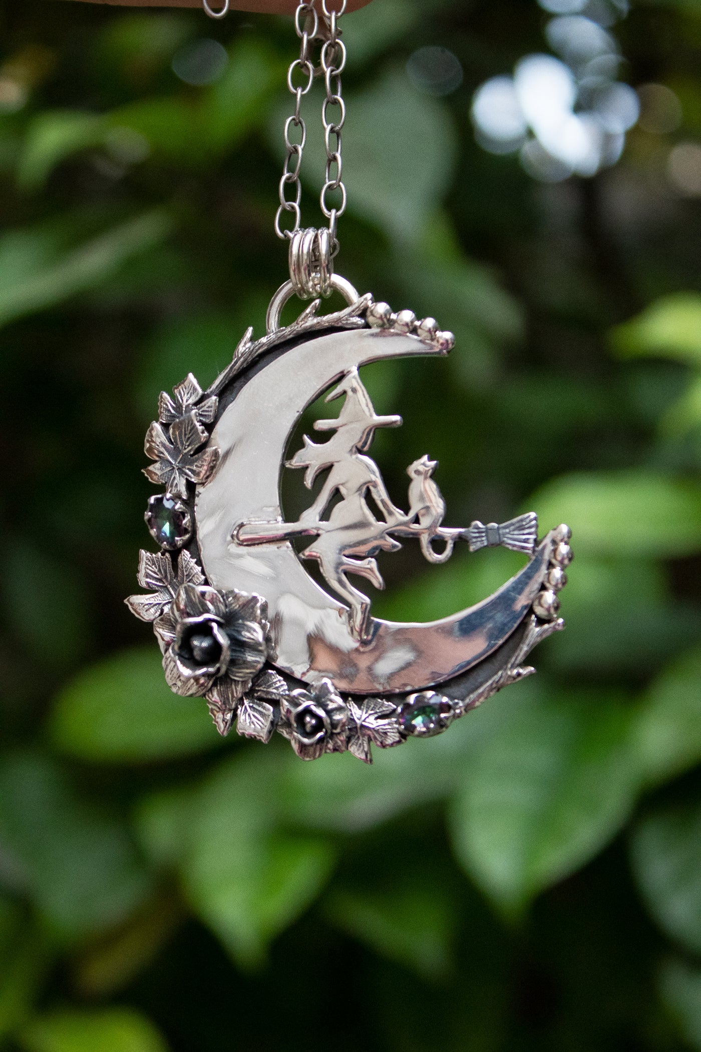 The Witch of the Crescent Moon – Sterling Silver Pendant