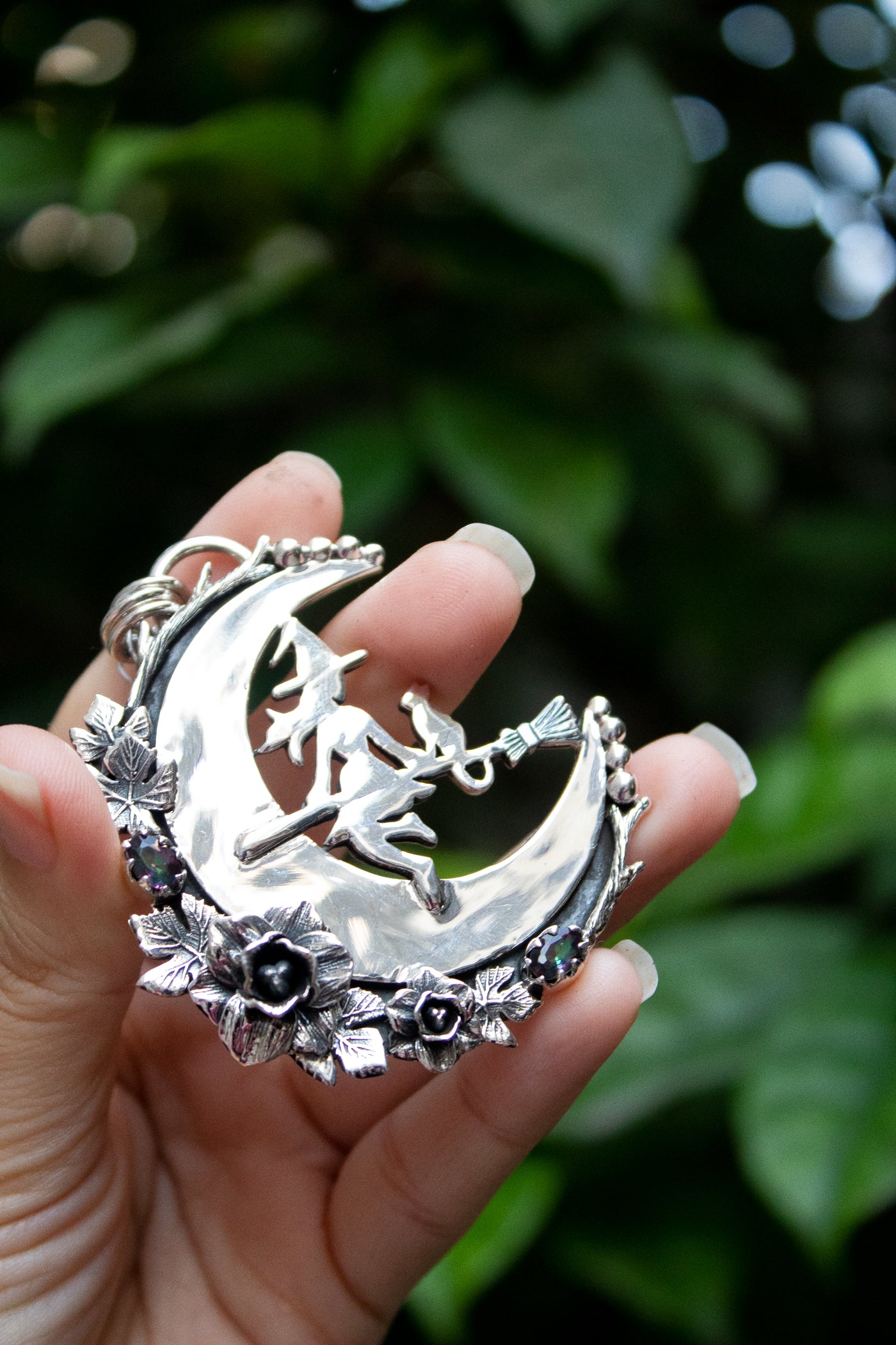 The Witch of the Crescent Moon – Sterling Silver Pendant