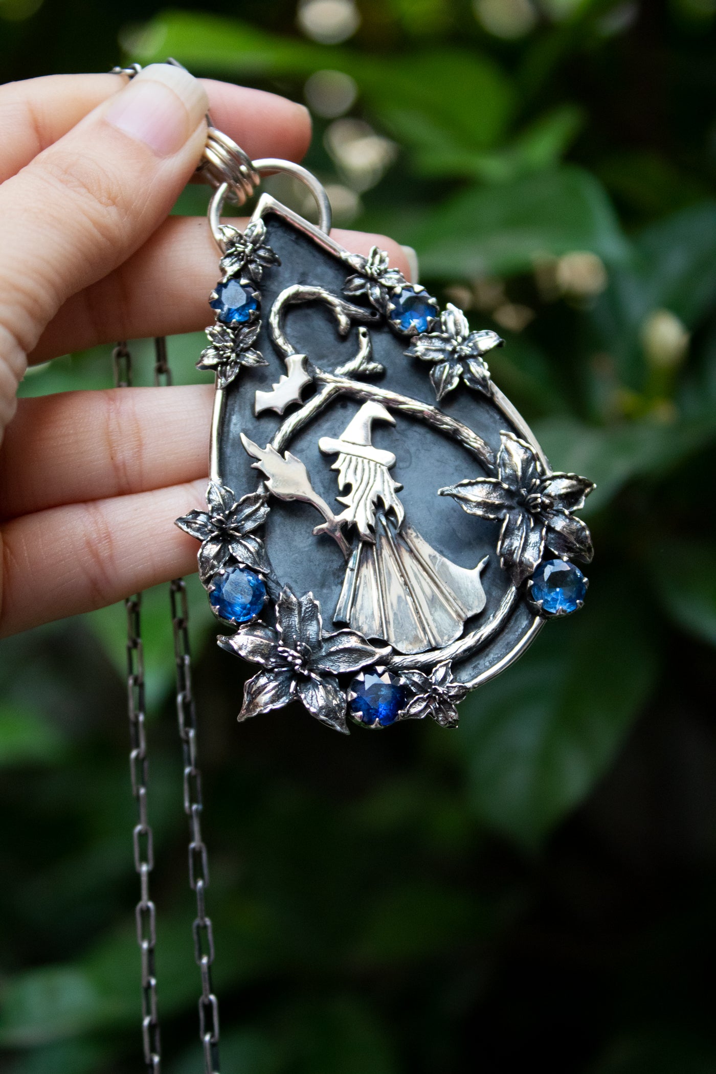 The Witch of the Blue Moon – Sterling Silver Pendant