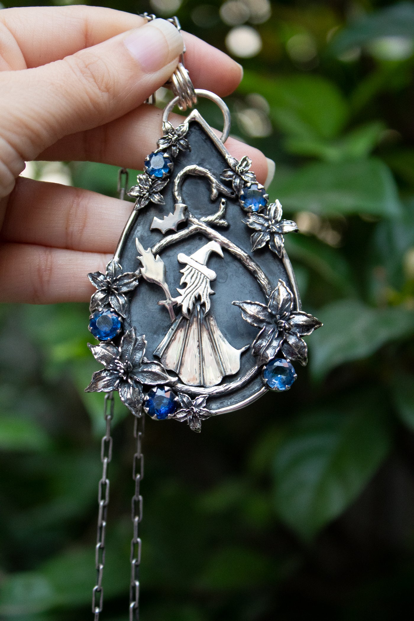 The Witch of the Blue Moon – Sterling Silver Pendant