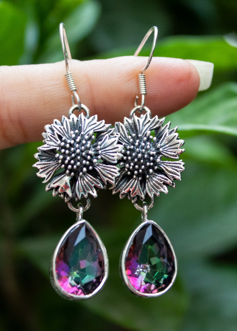 Mystic Topaz Floral Earrings