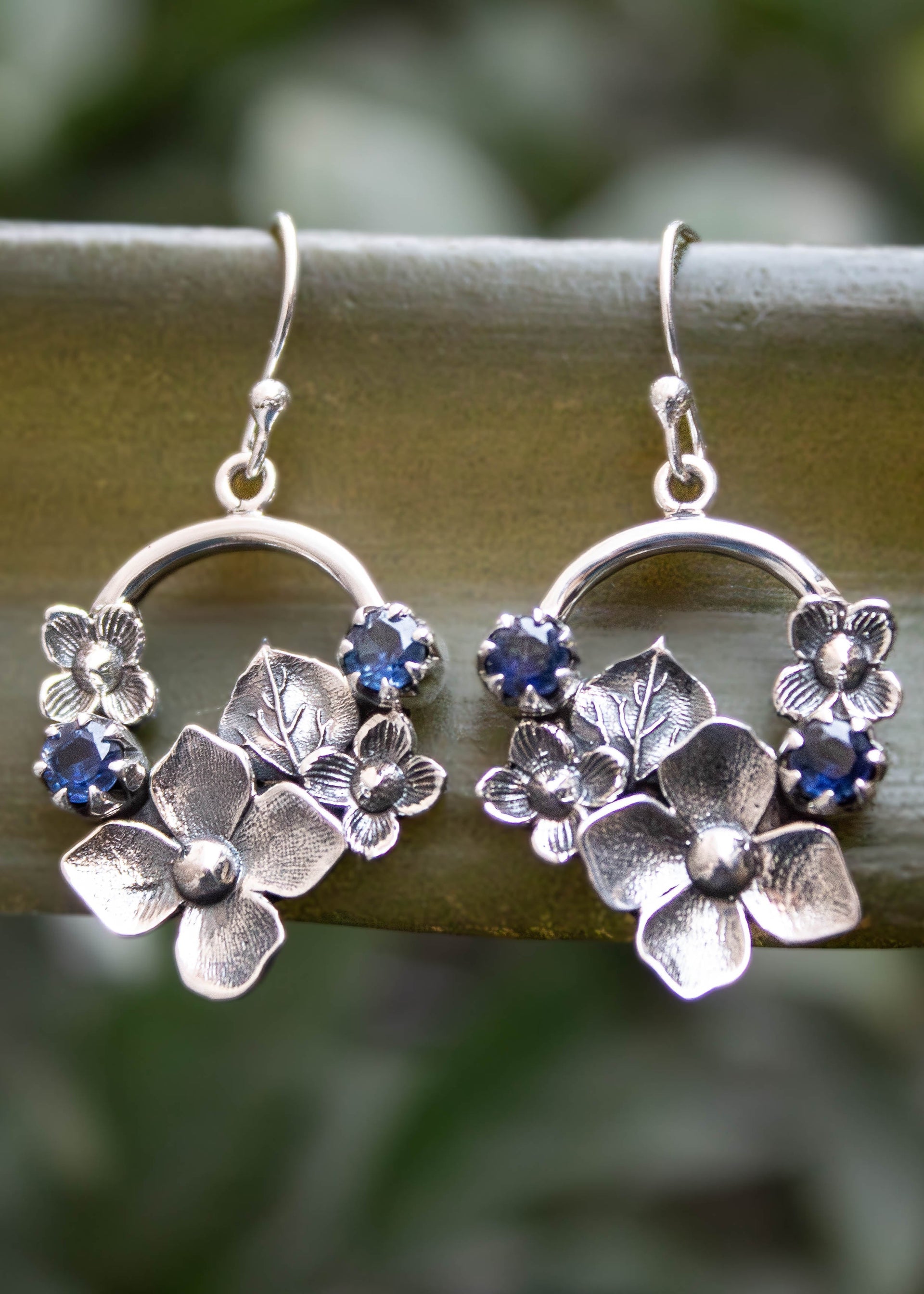 Blooming Kyanite Circle Earrings