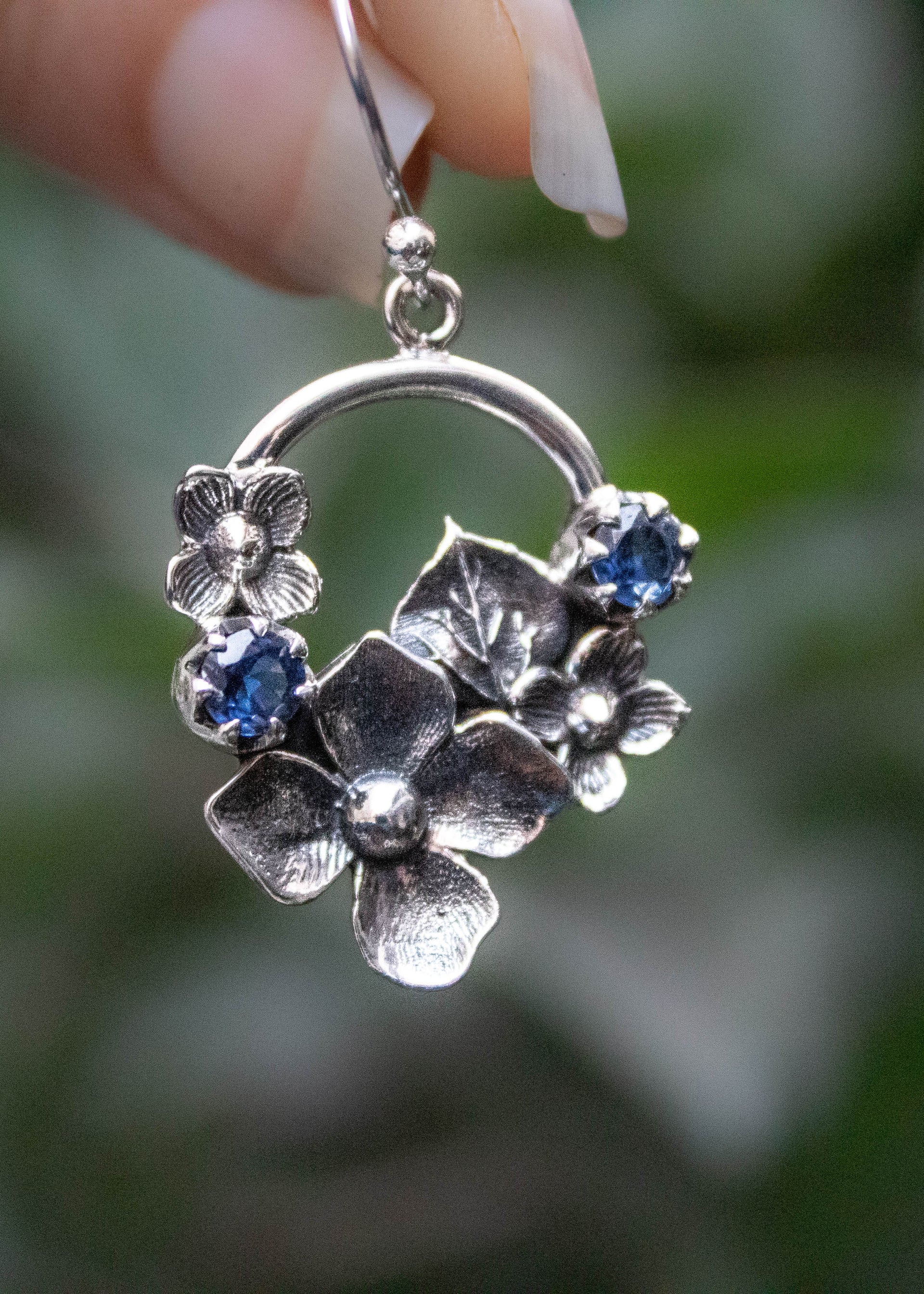 Blooming Kyanite Circle Earrings