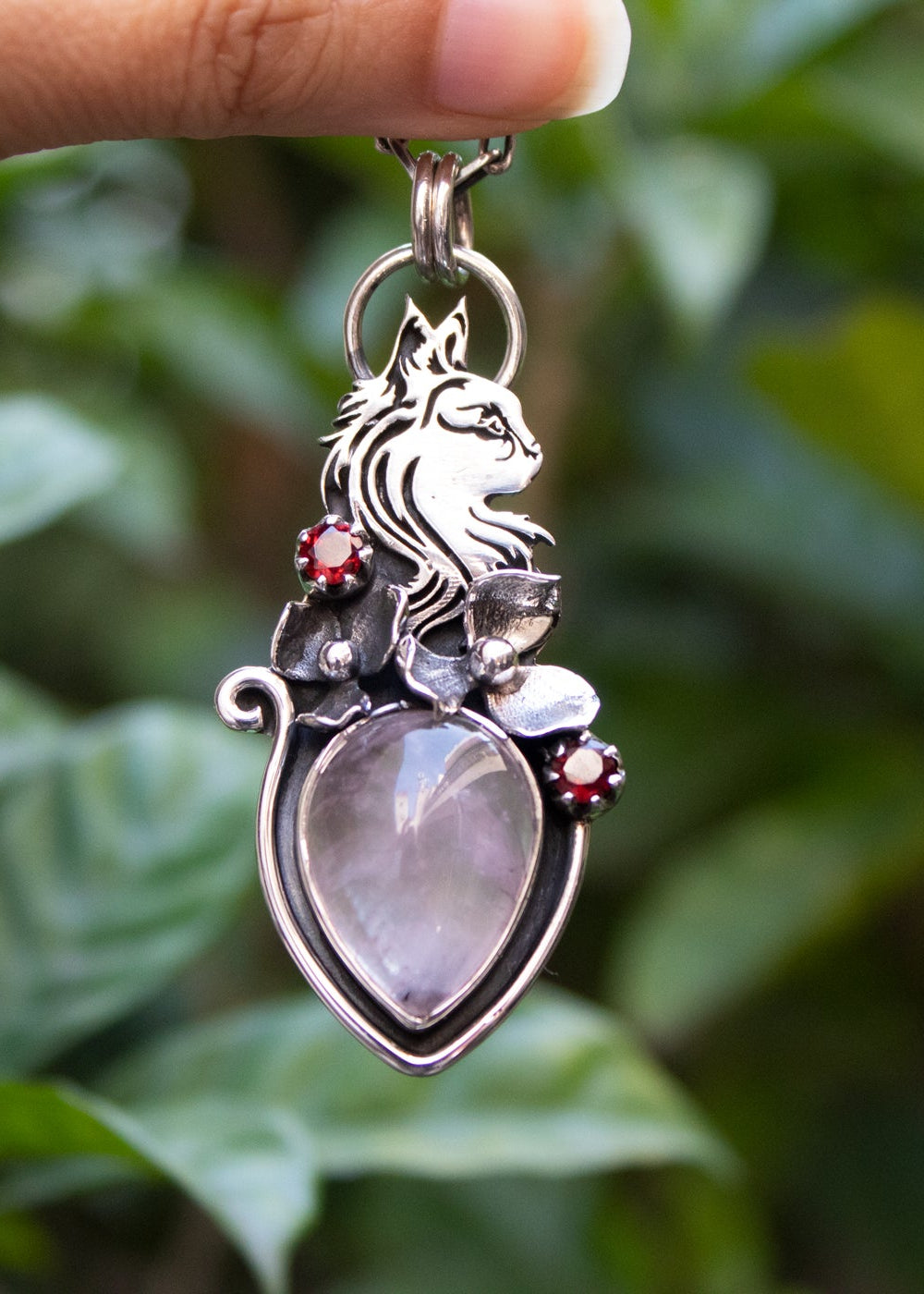 Mystic Guardian Rose Quartz Pendant