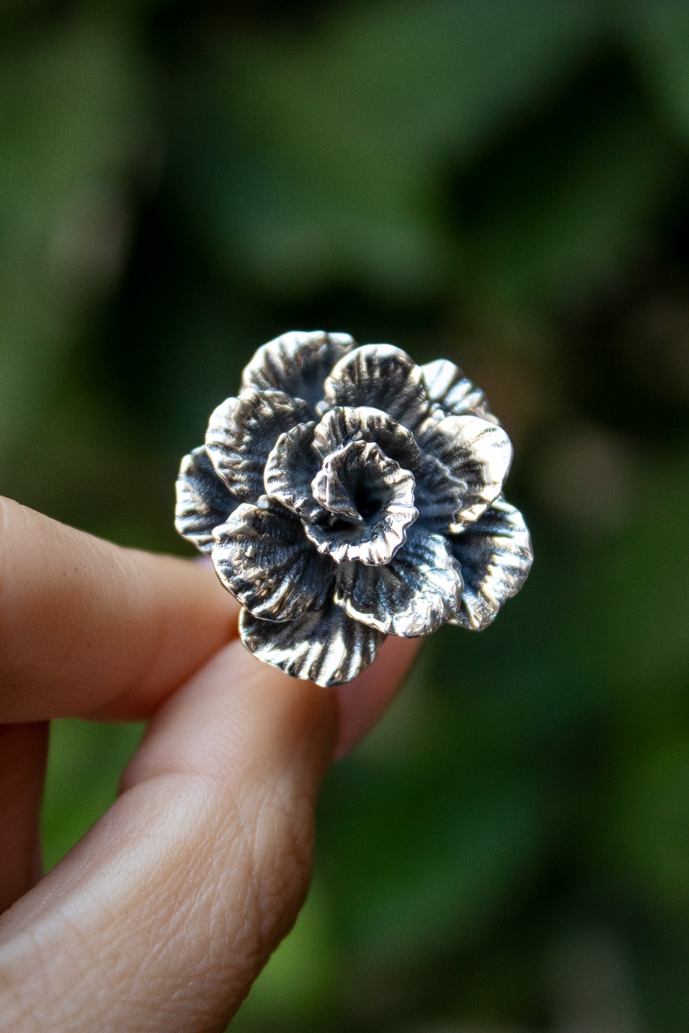 Sterling Silver Carnation Bloom Ring