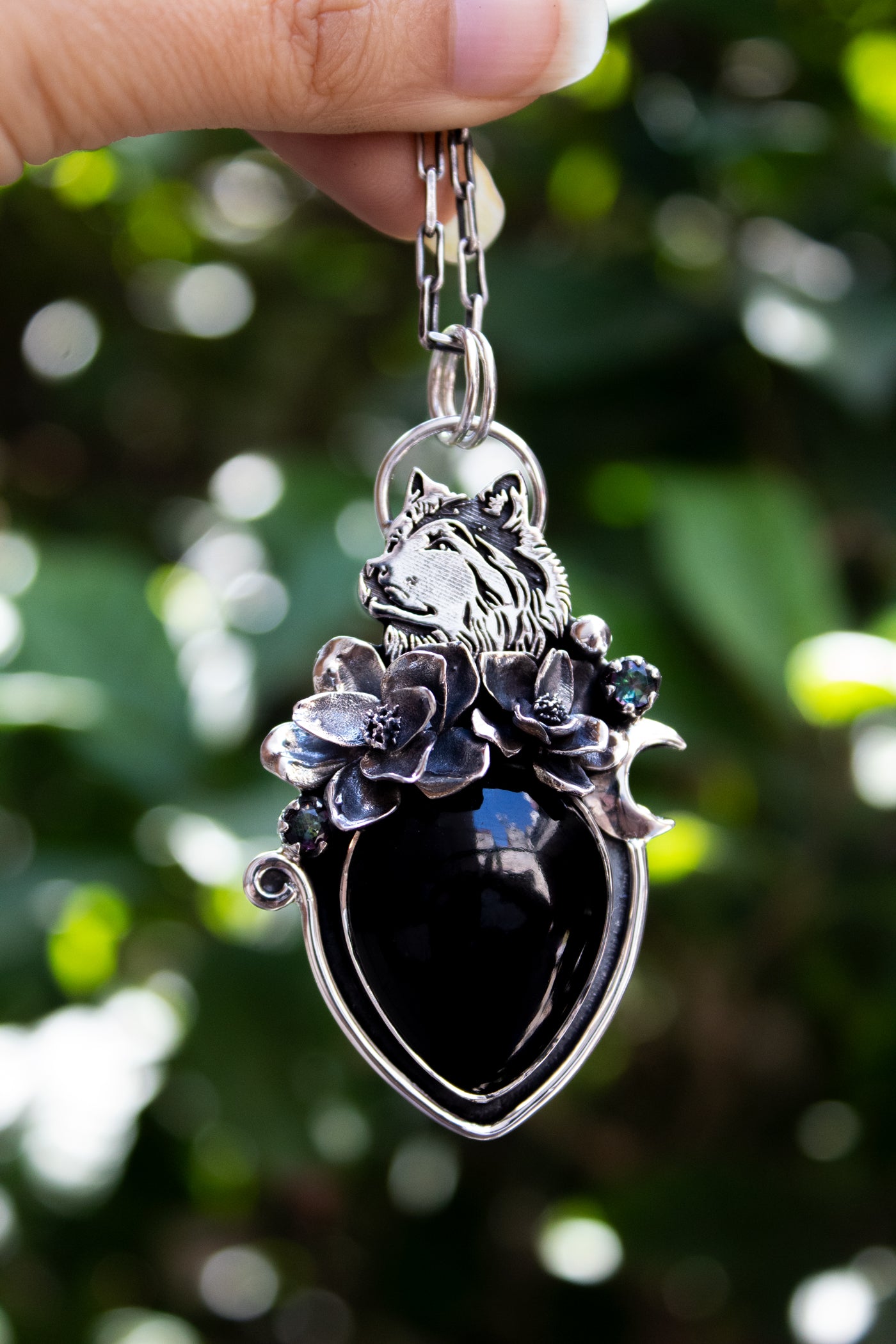 Lunar Guardian Black Onyx Pendant