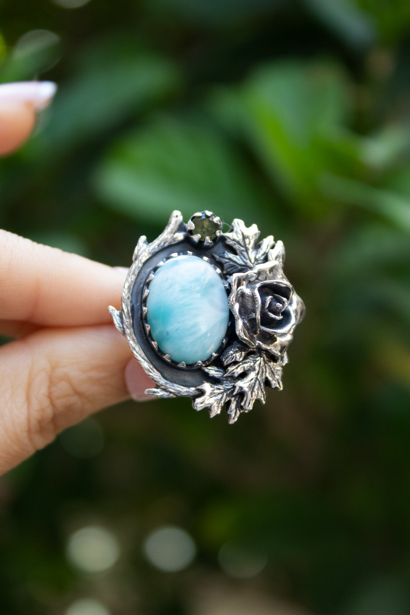 Ocean Rose Larimar Ring
