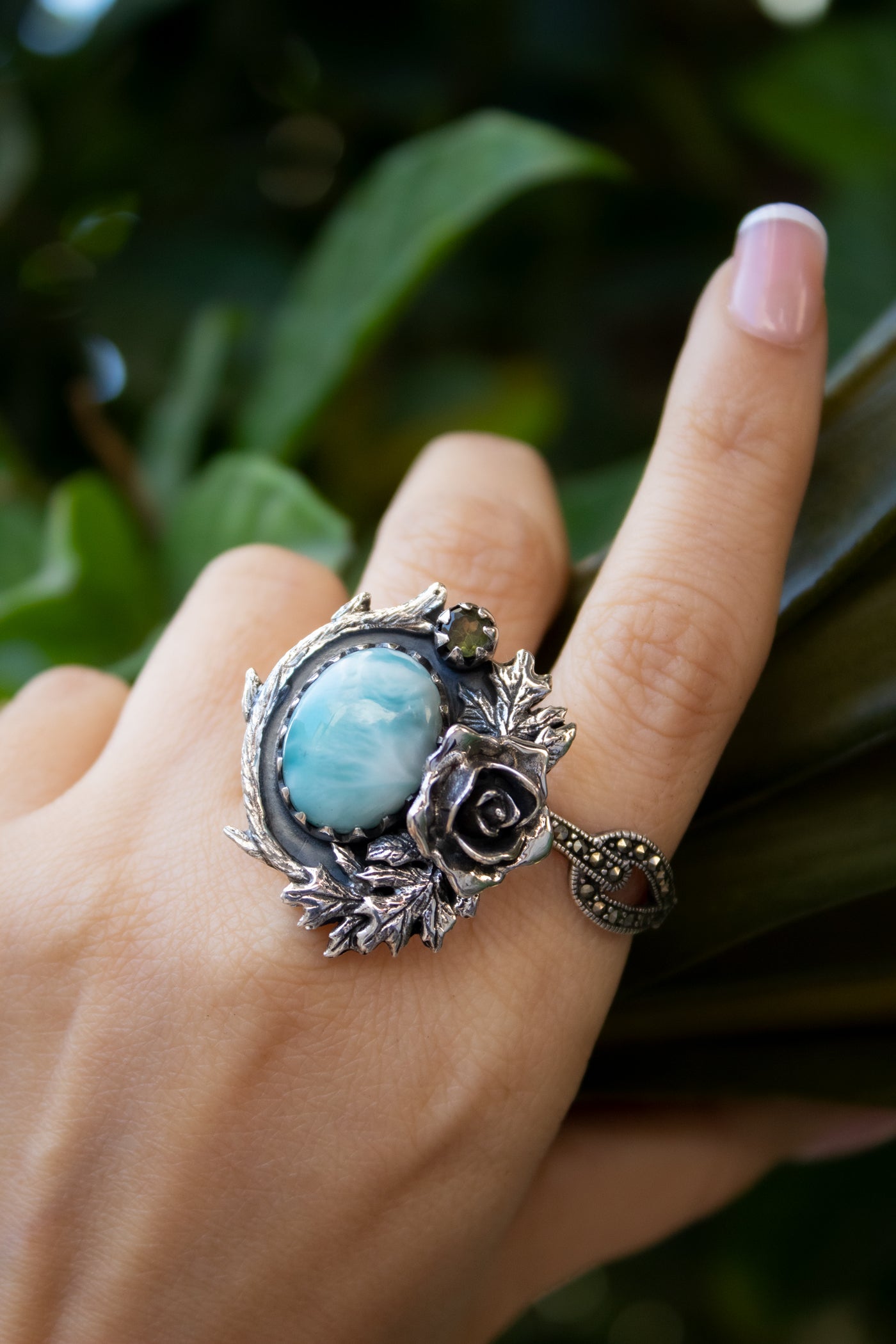 Ocean Rose Larimar Ring
