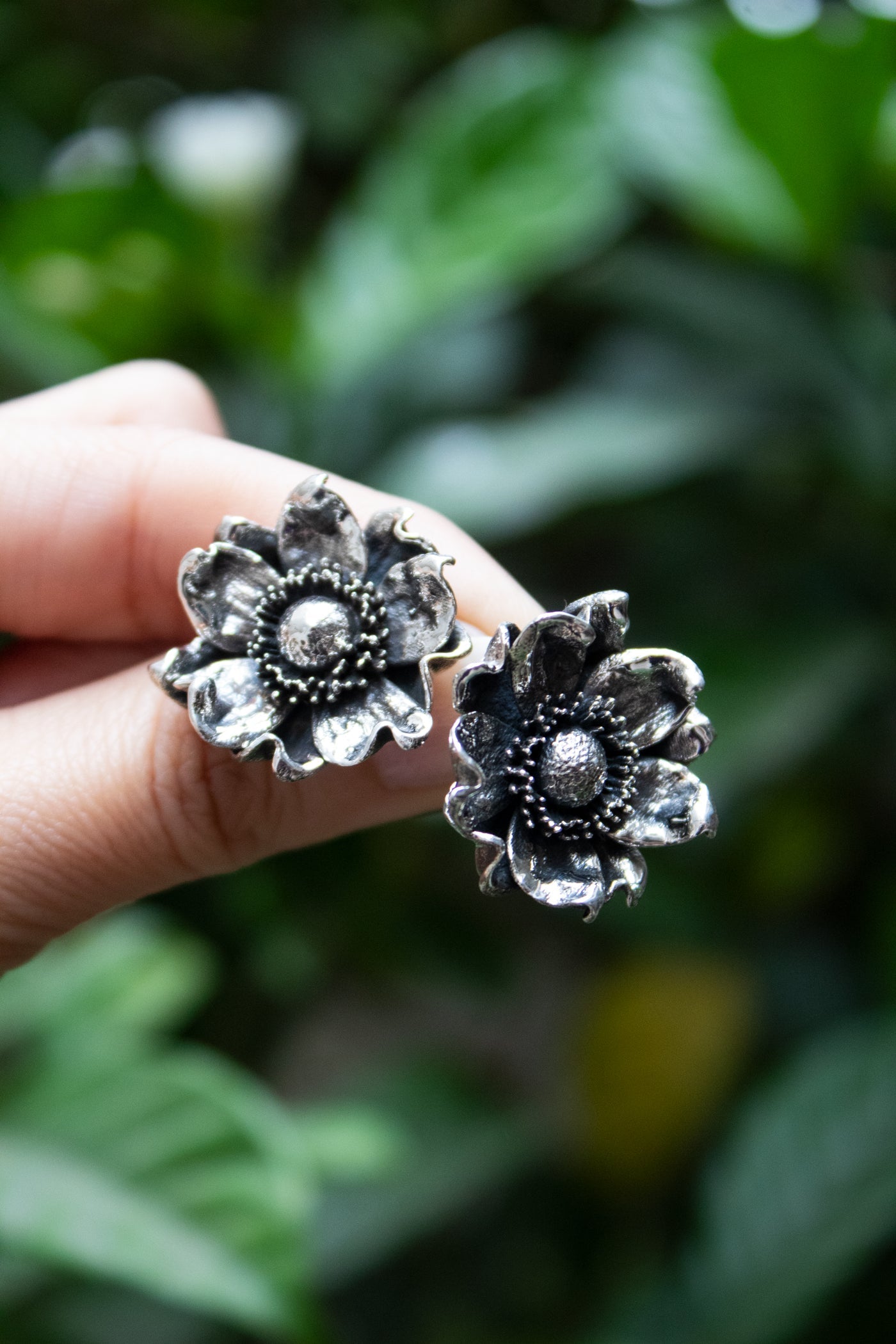 Wild Bloom Sterling Silver Flower Studs