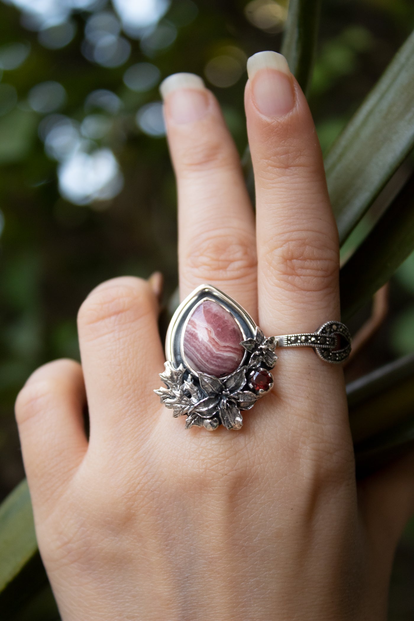 Eternal Bloom Rhodochrosite Ring